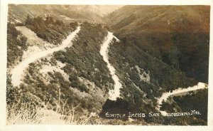 Postcard RPPC California San Bernardino Switch Backs Big Bear C-1910 23-2047