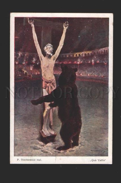 078476 QUO VADIS Old Man & BEAR by SIENKIEWICZ vintage PC