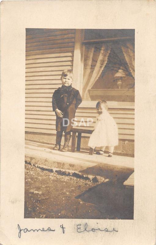 C17/ People Real Photo RPPC Postcard 1919 Columbia City Indiana Children 21