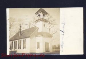 RPPC CANTON ILLINOIS LUTHERAN CHURCH VINTAGE REAL PHOTO POSTCARD CUBA ILL. 1909