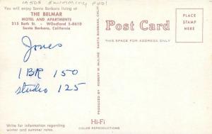 Belmar Motel Apartments Swimming Pool 1950s Moline roadside postcard 8006