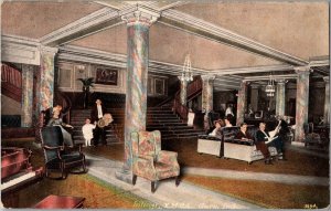 Interior, Lobby of the YMCA, Gary IN c1910 Vintage Postcard B76