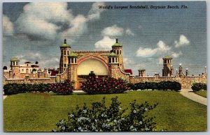 Daytona Beach Florida 1940s Postcard World's Lrgest Bandshell