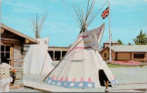 Fort Macleod Alberta AB Indian Teepees Indigenous Vintage Postcard F10