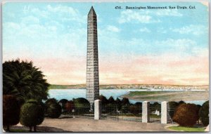 Bennington Monument San Diego California CA Overlooking the Beach Postcard