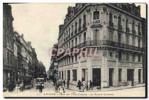 Old Postcard Bank Amiens Rue des Trois Cailloux The Societe Generale