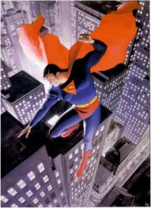 Superman Flying Over Gotham City DC Comics Postcard