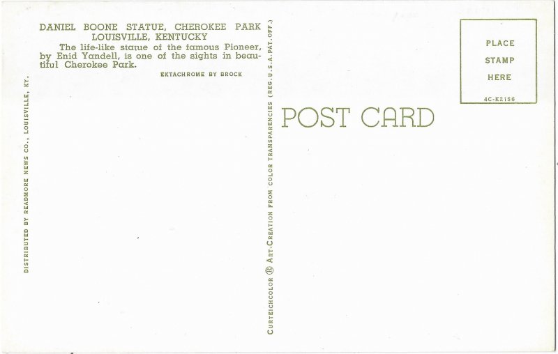 Daniel Boone Statue Cherokee Park Louisville Kentucky