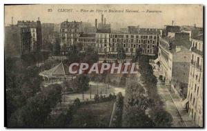 Old Postcard Clichy Place des Fetes and National Boulevard Panorama