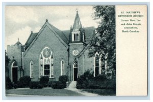 c1940s St. Matthews Methodist Church Greensboro North Carolina NC Postcard 