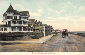 Long Branch New Jersey Ocean Avenue Antique Postcard J60863