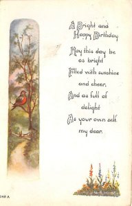 A bright and happy birthday poem Bird on a tree D.P.O. , Discontinued Post Of...