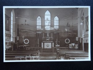 Sussex HASTINGS Fishermens' Church Interior - Old RP Postcard by Romney