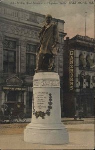 Baltimore Maryland MD John Mifflin Hood Monument c1910 Vintage Postcard