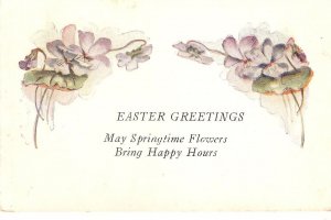 Apringtime flowers Old vintage American Easter Greetings Postcard