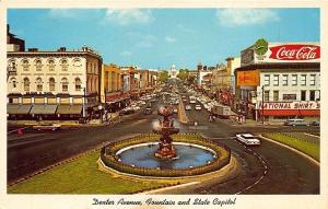 Montgomery AL Street View Store Fronts Coca Cola Sign Old Cars Postcard