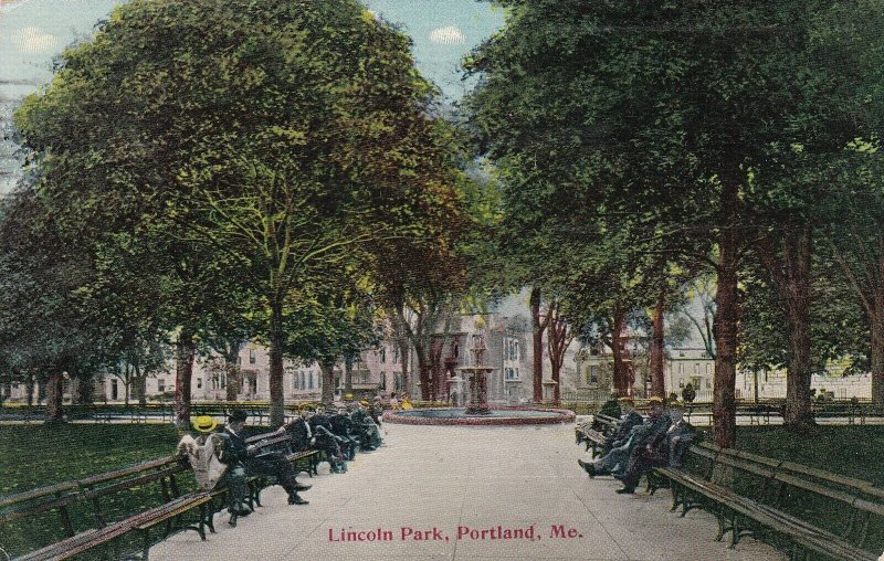 PORTLAND, Maine, PU-1911; Lincoln Park, Fountain