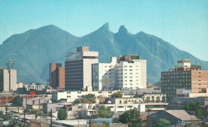 Vintage Postcard Panoramic View Benavides Building to Hill Monterrey Mexico MX