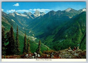 Rogers Pass British Columbia, Mountain Panorama, Vintage Aerial View Postcard #2