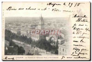 Old Postcard Avignon Theater and Hotel