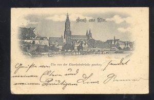 1897 GRUSS AUS ULM GERMANY GERMAN PANORAMA STAMP VINTAGE POSTCARD