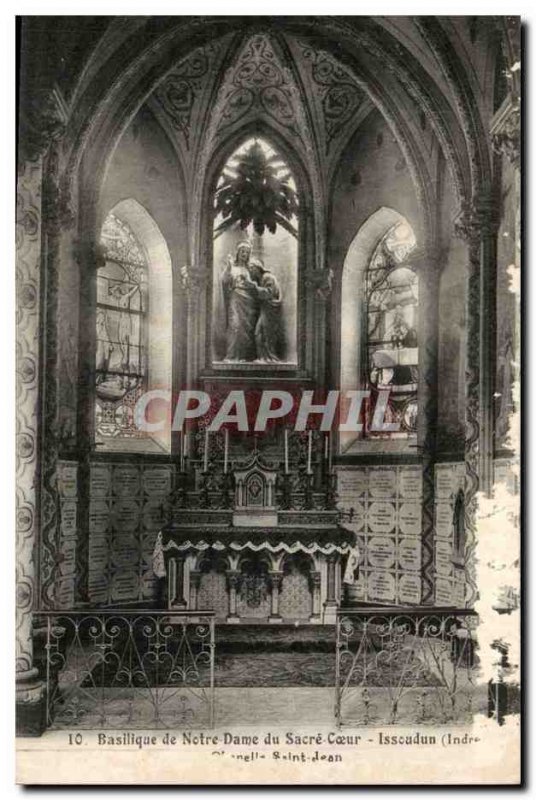 Basilica of Our Lady of the Sacred Heart in Issoudun Postcard Old Chapel St. ...
