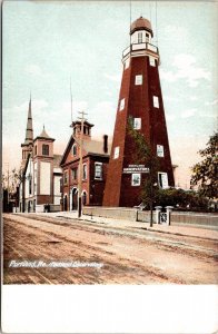 Historic Portland Observatory Streetview Downtown Portland Maine UDB Postcard 