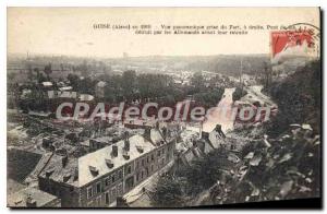 Postcard Old Guise Aisne in 1919 panoramic view from the Fort right bridge de...