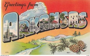 Large Letter Greetings from ARKANSAS, 1930-40s