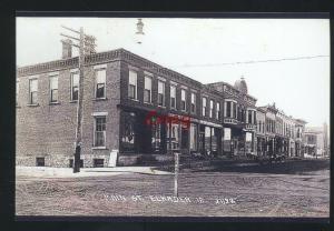 REAL PHOTO ELKADER IOWA DOWNTOWN STREET SCENE STORES POSTCARD OPY