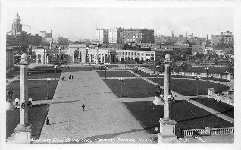 Birdseye View Civic Center Denver Colorado 1920s Sanborn RPPC real photo 5891