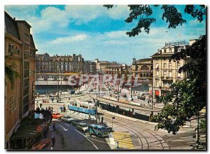 Postcard Modern Zuerich Blick auf und Central Bahnhofbruecke