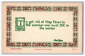 c1910's Jes'Blow Die In Winter Motto Arts Crafts Unposted Antique Postcard 