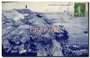 Old Postcard Rocks On The Cote De Sion