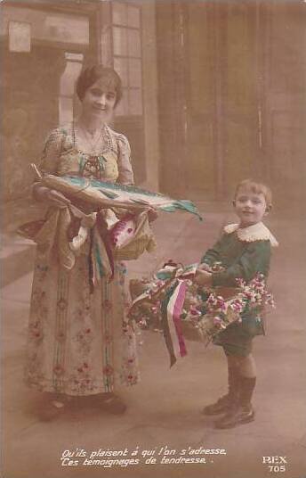 1er Avril April Fool's Day Young Girl Holding Fish