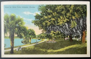 Vintage Postcard 1925 View in Eola Park Orlando Florida (FL)