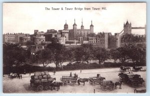 LONDON The Tower & Tower Bridge from Tower Hill ENGLAND UK Postcard