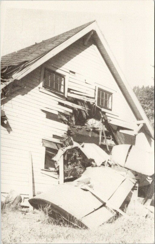 Lillooet BC 1960 Plane Crashed into PGE House Unused Real Photo Postcard G69