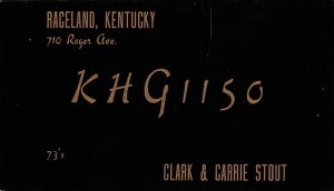 KHG1150 Raceland, KY, USA QSL Writing on Back 