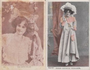 Miss Gertie Millar 2x Old Postcard s