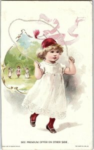 1894 Lot of 3 Adorable Kids Playing Games Jump-rope Victorian Trade Card P123