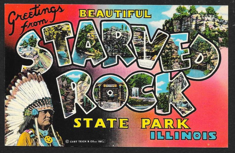 Greetings From Starved Rock State Park Illinois Unused c1965
