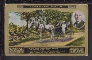 Lover's Lane,St Joseph,MO,Horse and Buggy Postcard BIN 
