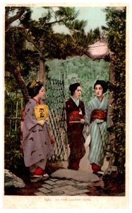 Geisha Women at the Garden Gate 