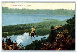 1908 Pheasant Shooting Scene In Cornelius Oregon OR Posted Vintage Postcard