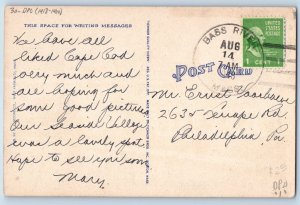 DPO (1918-1960) Bass River MA Postcard Stoneleigh Gables Hyannisport 1948 Posted