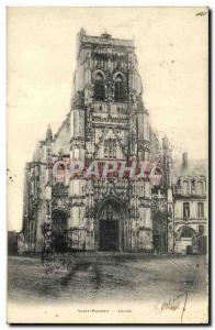 Old Postcard Saint Riquier the church