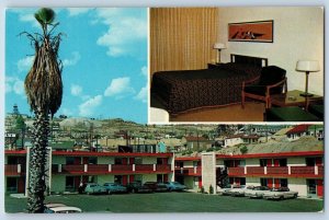 Butte Montana MT Postcard Capri Motel Car Lined Interior Dual View Vintage