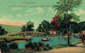 Turkey Constantinople The Fresh Waters of Europe Istanbul Vintage Postcard 07.37