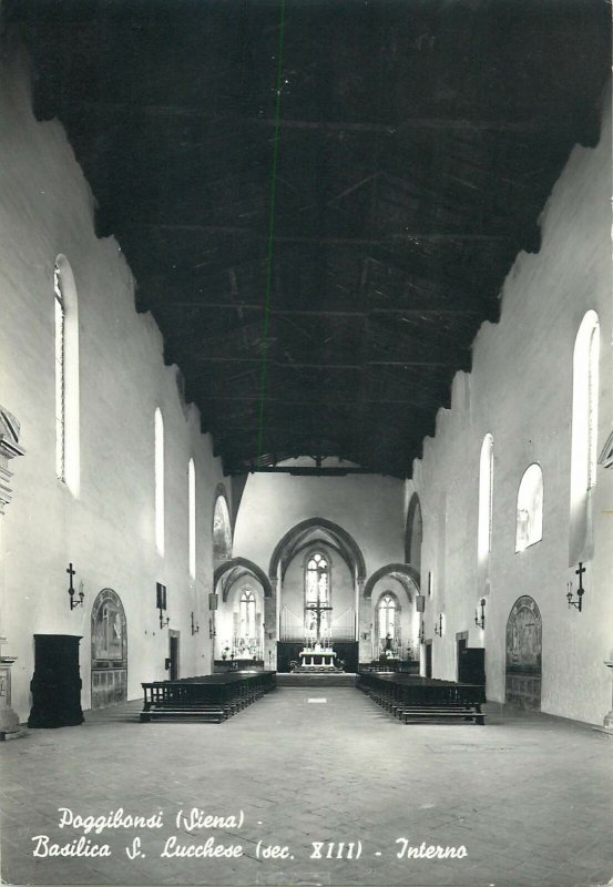 Postcard Italy Poggibonsi (Siena) Basilica S Lucchese interior aspect